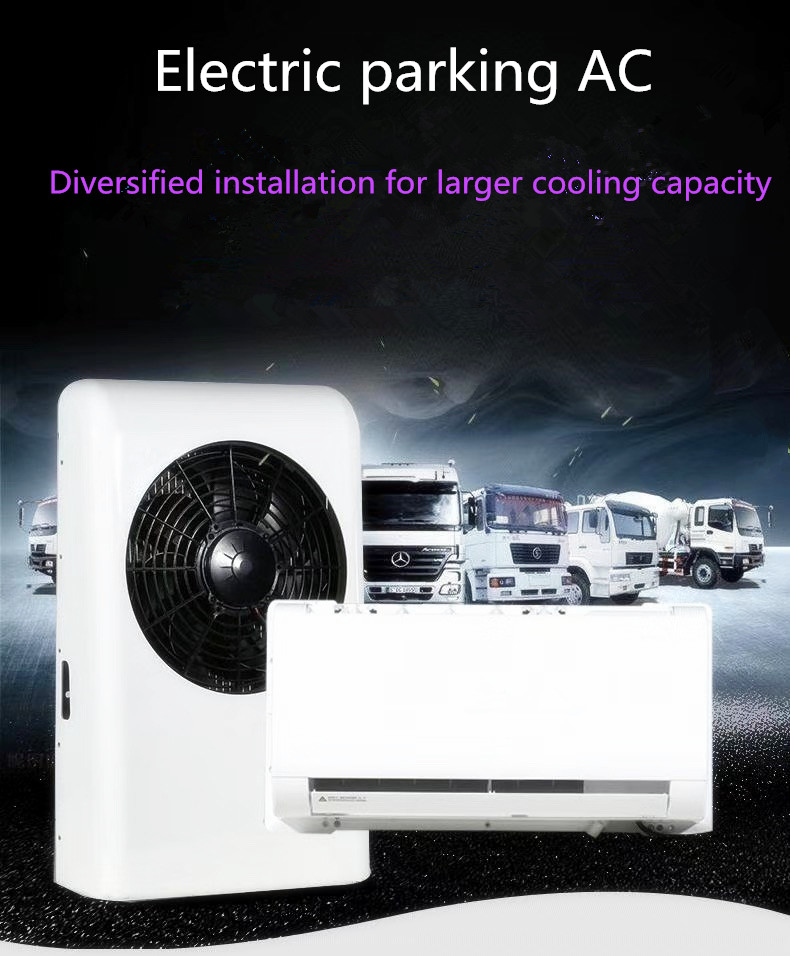 24V Truck Sleeping Parking Cooler AC Kit 12V Electric Tractor Cab Air Conditioner Split Air Conditioner